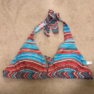 Bluenotes Red and Blue Striped Bikini Top